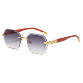 (6 PACK) Wholesale Sunglasses New Arrival Unique Rhinestone Fashion Cut Edge Colorful Street Trendy 2024 - BulkSunglassesWholesale.com - Gradient Grey
